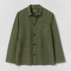 Arlo Überfärbte gestreifte Baumwoll-Leinen-Jacke Arlo Überfärbte gestreifte Baumwoll-Leinen-Jacke