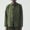 Arlo Überfärbte gestreifte Baumwoll-Leinen-Jacke Arlo Überfärbte gestreifte Baumwoll-Leinen-Jacke