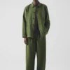 Arlo Überfärbte gestreifte Baumwoll-Leinen-Jacke Arlo Überfärbte gestreifte Baumwoll-Leinen-Jacke