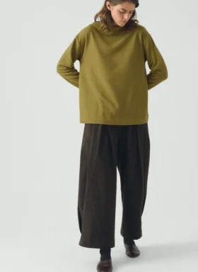 Baumwoll-Hanf-Pullover mit Stehkragen