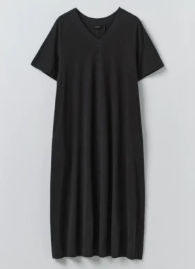 Baumwoll-Jersey-Kleid mit V-Ausschnitt