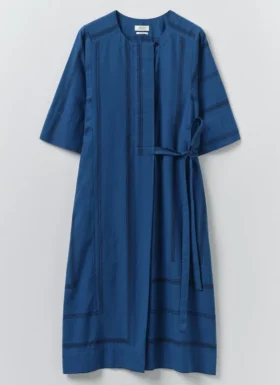 Baumwoll-Kleid mit Streifen im Geschirrtuch-Look