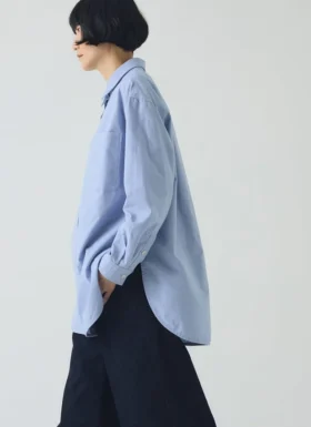Baumwoll-Oxford-Hemd, oversized, lang