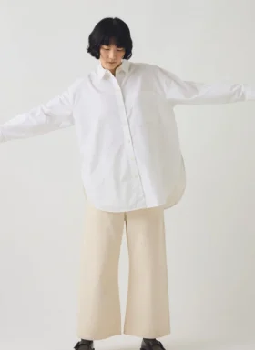 Baumwoll-Oxford-Hemd, oversized, lang