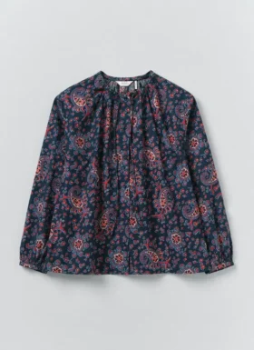 Baumwoll-Popeline-Hemd mit provenzalischem Paisley-Print