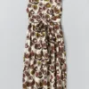 Baumwoll-Popeline-Kleid mit Feigenprint