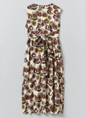 Baumwoll-Popeline-Kleid mit Feigenprint