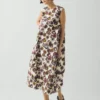 Baumwoll-Popeline-Kleid mit Feigenprint
