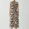 Baumwoll-Popeline-Kleid mit Feigenprint