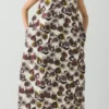 Baumwoll-Popeline-Kleid mit Feigenprint