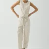Baumwoll-Twill-Hose mit Gürtel