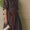 Baumwoll-Wickel-Kleid „Pantry Stripe“