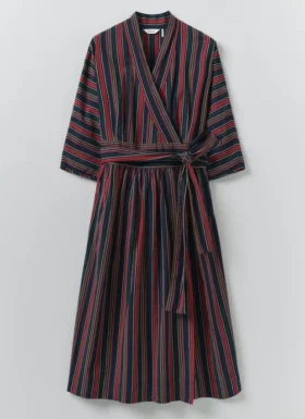 Baumwoll-Wickel-Kleid „Pantry Stripe“