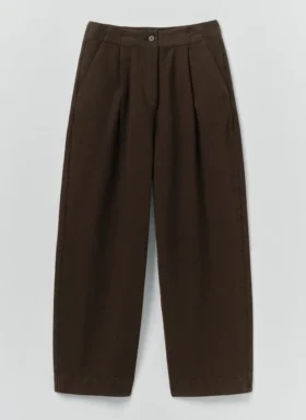 Baumwollhose mit Falten vorne, stückgefärbt