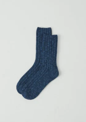 Baumwollsocken mit Slub-Rippmuster