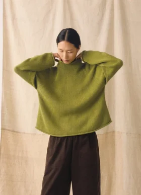 Bequemer Pullover aus Bio-Baumwolle und Leinen