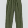 Überfärbte, gestreifte Hose aus Baumwoll-Leinen-Mischgewebe mit Gummizug Überfärbte, gestreifte Hose aus Baumwoll-Leinen-Mischgewebe mit Gummizug