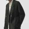 Überfärbter Blazer aus Baumwolle mit Mikro-Hahnentrittmuster