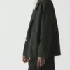 Überfärbter Blazer aus Baumwolle mit Mikro-Hahnentrittmuster