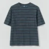 Überfärbtes gestreiftes T-Shirt aus Bio-Baumwolle Überfärbtes gestreiftes T-Shirt aus Bio-Baumwolle
