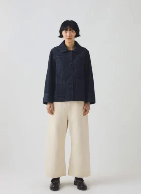 Bio-Indigo-Jeansjacke mit weiten Ärmeln