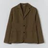 Blazer aus Baumwoll-Leinen-Mischung mit hohem Bruch