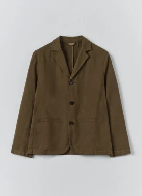 Blazer aus Baumwoll-Leinen-Mischung mit hohem Bruch