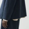 Blazer aus Baumwoll-Leinen-Mischung mit Laufstichmuster