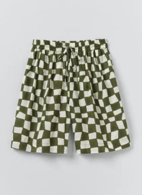 Blockdruck-Shorts mit Karo-Muster