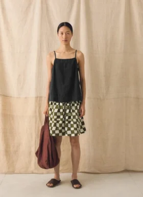 Blockdruck-Shorts mit Karo-Muster