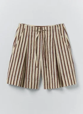 Blockdruck-Shorts mit Sorbet-Streifen