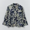 Boxy-Hemd mit Geschirr-Print Boxy-Hemd mit Geschirr-Print