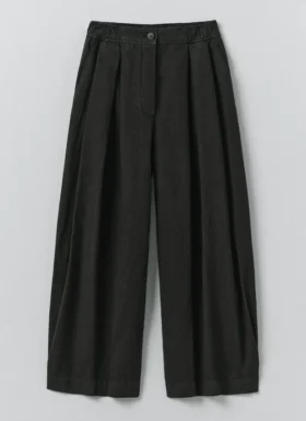 Carys Baumwoll-Leinen-Canvas-Hose mit weitem Bein
