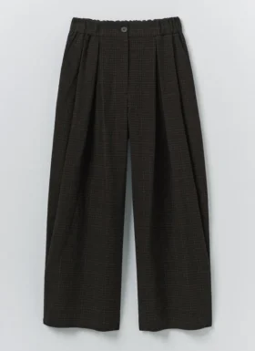 Carys Check Baumwoll-Woll-Hose mit weitem Bein