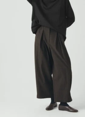 Carys Check Baumwoll-Woll-Hose mit weitem Bein