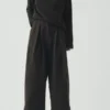 Carys Check Baumwoll-Woll-Hose mit weitem Bein
