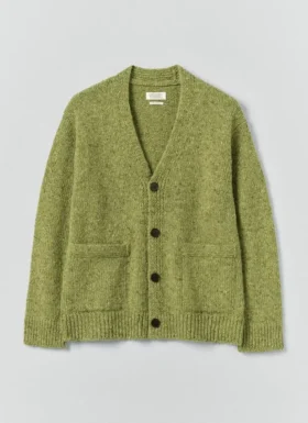 Donegal-Woll-Strickjacke mit V-Ausschnitt Donegal-Woll-Strickjacke mit V-Ausschnitt
