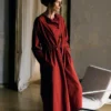 Durchgeknöpftes Kleid aus Baumwoll-Leinen-Popeline