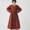 Durchgeknöpftes Kleid aus Baumwoll-Leinen-Popeline
