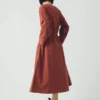 Durchgeknöpftes Kleid aus Baumwoll-Leinen-Popeline