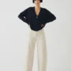 Skulpturale Denim-Hose mit Nähten