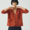 Ffion Boxy-Strickjacke aus Wolle und Kaschmir