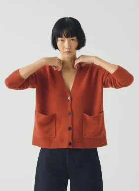 Ffion Boxy-Strickjacke aus Wolle und Kaschmir