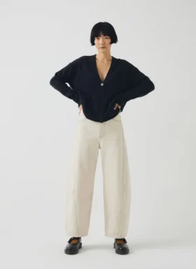 Ffion Boxy-Strickjacke aus Wolle und Kaschmir