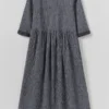 Freya-Kleid aus geknitterter Baumwolle