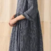 Freya-Kleid aus geknitterter Baumwolle