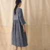 Freya-Kleid aus geknitterter Baumwolle