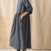 Freya-Kleid aus geknitterter Baumwolle