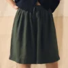 Garment-gefärbte leichte Leinen-Shorts