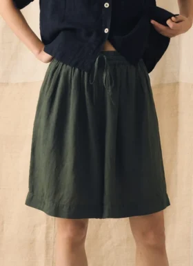 Garment-gefärbte leichte Leinen-Shorts